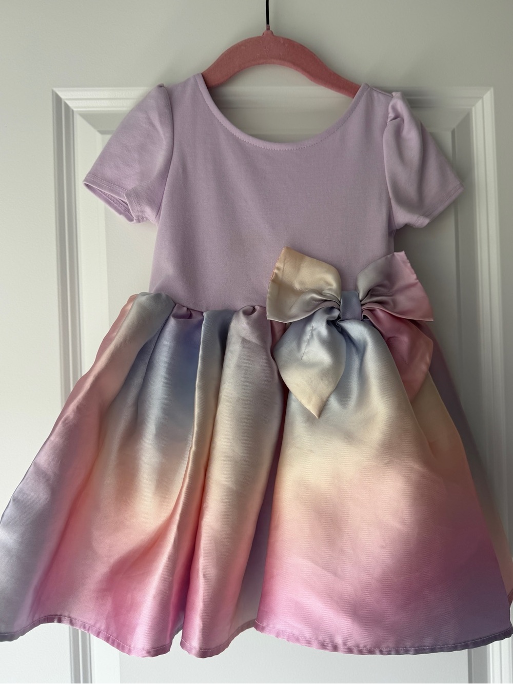 H&M Toddler Girl 2T Pastel Ombre Bow Kids Dress - Lavender Top
